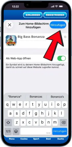 Big Bass Bonanza Shortcut auf iOS bestätigen